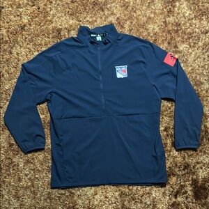 Adidas Climalite New York Rangers Half Zip Moisture Wicking Windbreaker. Large